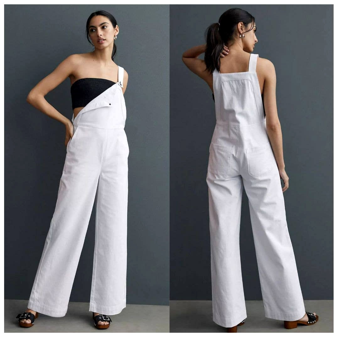 Nwt Askk Ny Laxy Jack White Overalls - 26 Waist